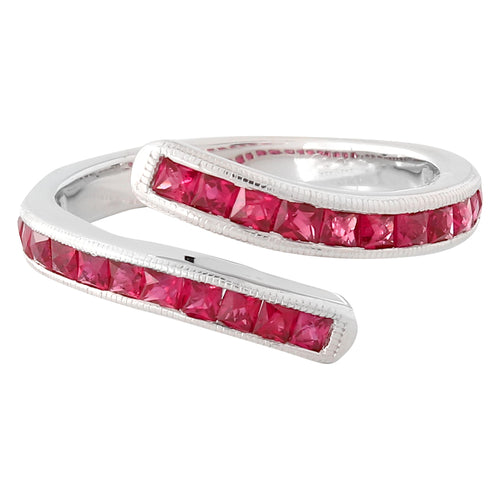 Channel Set Ruby Wrap Around Band