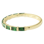 Bar Set Baguette Cut Tsavorite Band Halfway Around