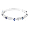 Marquise Cut Diamond and Sapphire Band Halfway Around