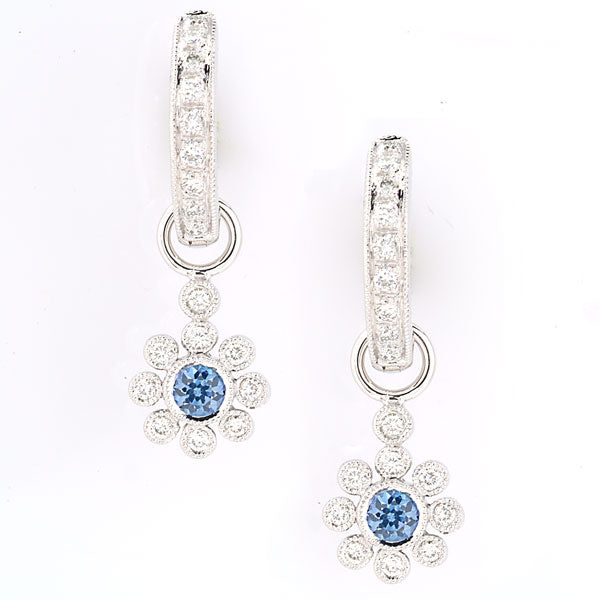 Sapphire Center Daisy Huggie Earrings