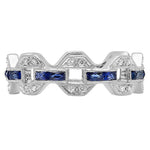 French Cut Sapphire and Diamond Links Band