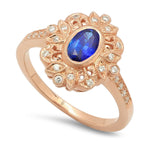 Oval Tanzanite Center in Rose Gold Vintage Mount