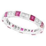 Princess Cut Ruby and Diamond Eternity Band