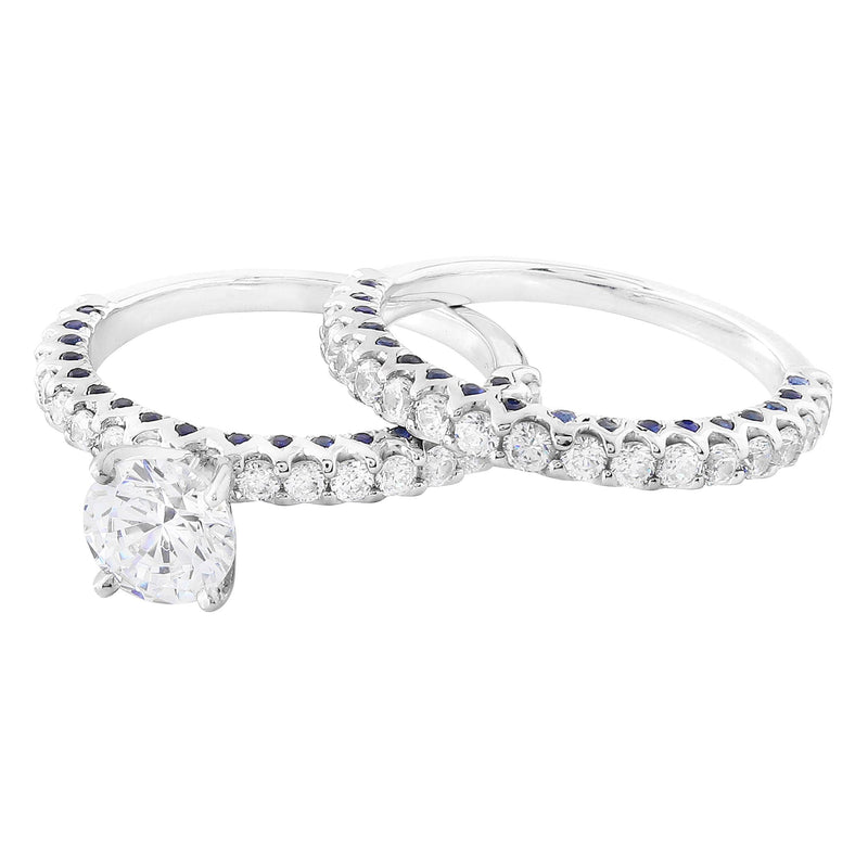 Diamond and Sapphire Engagement Set