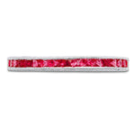 French Cut Ruby Eternity Band-1.3mm Wide