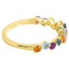 Multi-Color Round Gemstone Band Halfway Around