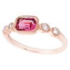 Emerald Cut Pink Tourmaline Fashion Ring