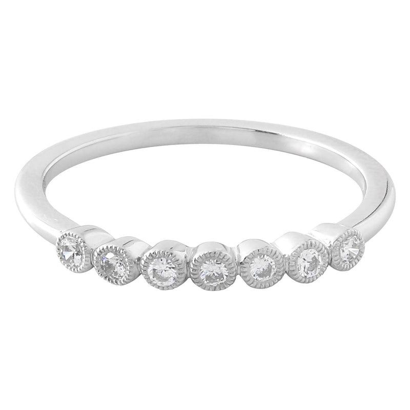 Bezel Set Diamond Fashion Band with Milgrain