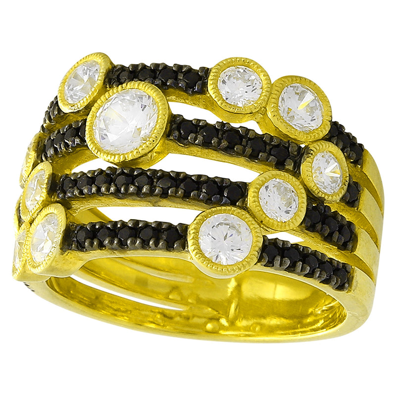 Black Diamond and White Sapphire Fashion Band