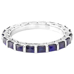 Bar Set Baguette Cut Sapphire and Diamond Eternity Band