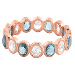 Bezel Set London Blue Topaz and White Sapphire Eternity Band