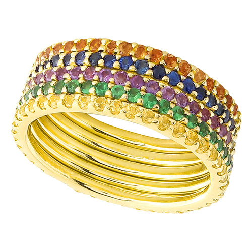 Round Cut Tsavorite Eternity Band