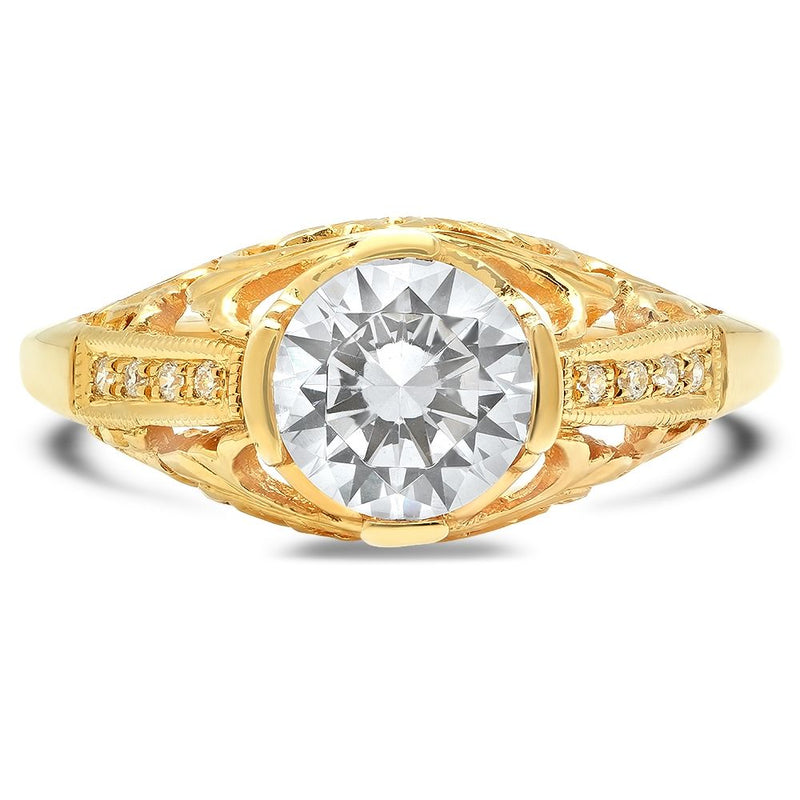 Vintage Inspired Diamond Engagement Semi-Mount