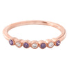 Bezel Set Amethyst and Diamond Band with Milgrain