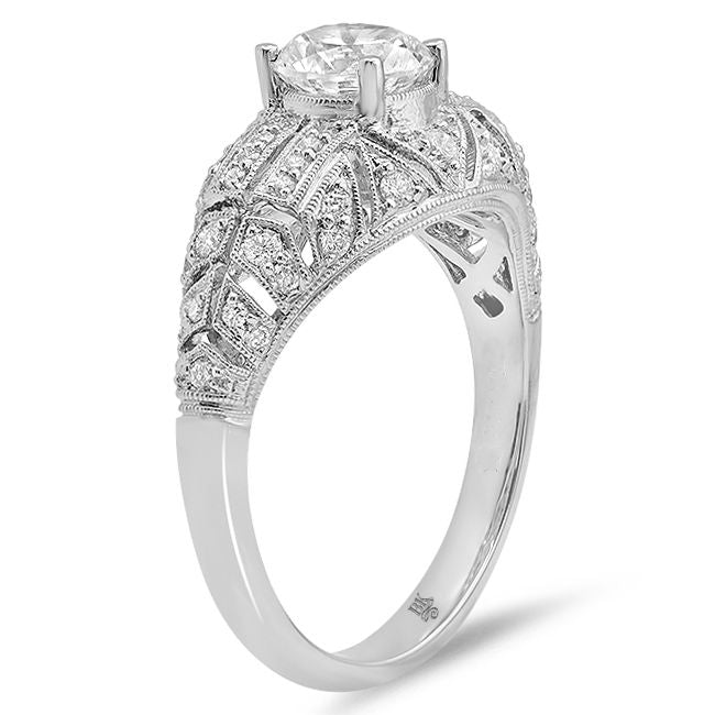 Diamond Floral Engagement Semi-Mount