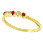 Bezel Set Ruby and Diamond Band