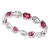 Marquise Cut Diamond and Ruby Eternity Band