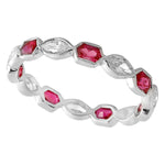 Marquise Cut Diamond and Ruby Eternity Band