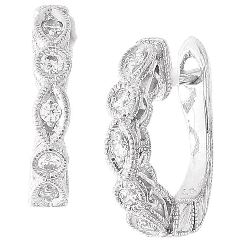 Round Diamond Huggie Earrings