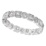 Bezel Set Round and Princess Cut Diamond Eternity Band