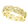 Peridot and Diamond Floral Eternity Band