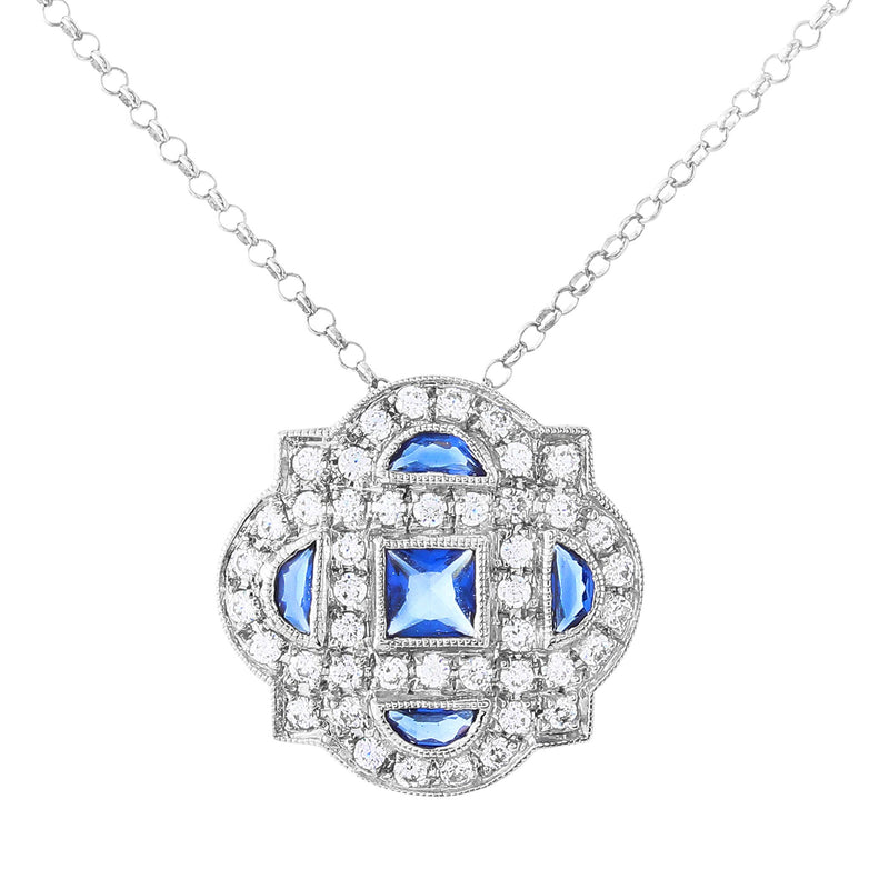 Art Deco Sapphire and Diamond Pendant