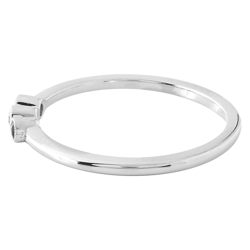 Bezel Set Sapphire and Diamond Fashion Band with Milgrain