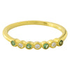 Bezel Set Tsavorite and Diamond Fashion Band with Milgrain