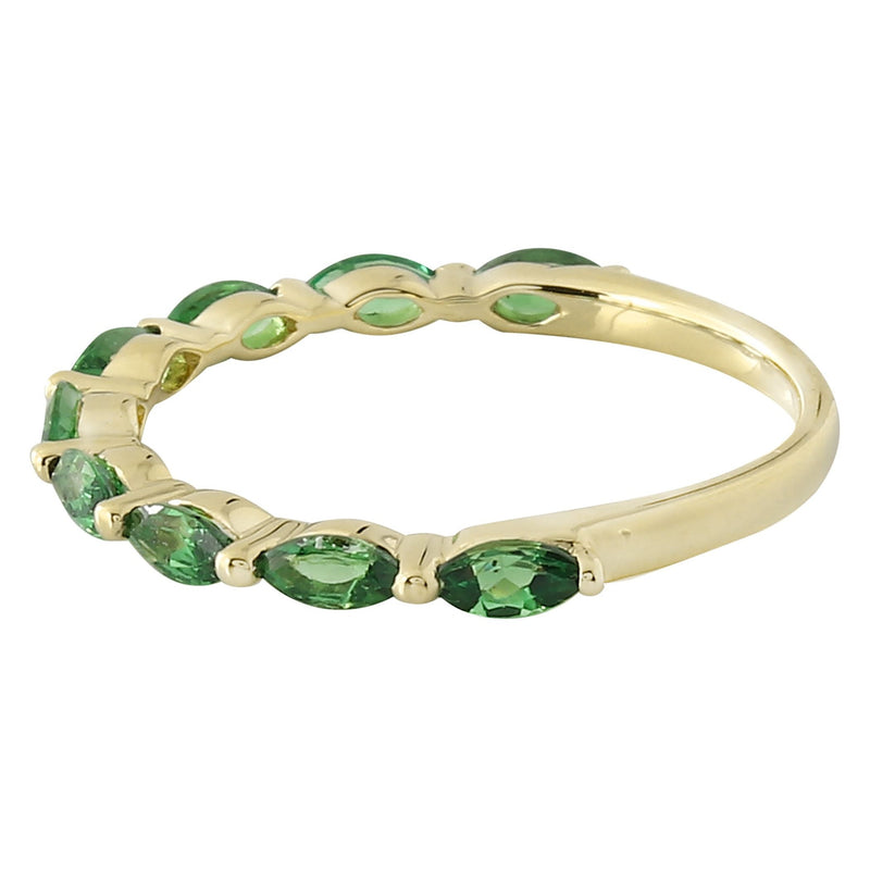 Marquise Cut Tsavorite Band Halfway Around