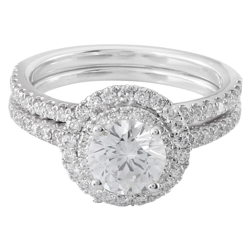 Round Diamond Halo Engagement Set