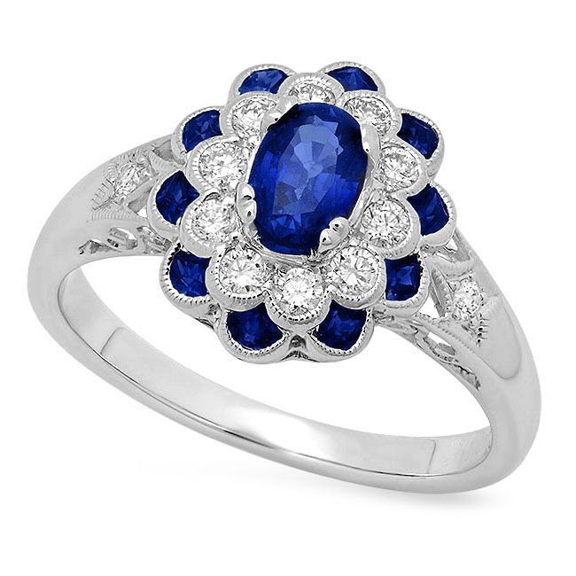 Oval Sapphire and Diamond Fashion Mount