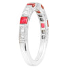 Princess Cut Ruby and Diamond Band set Halfway