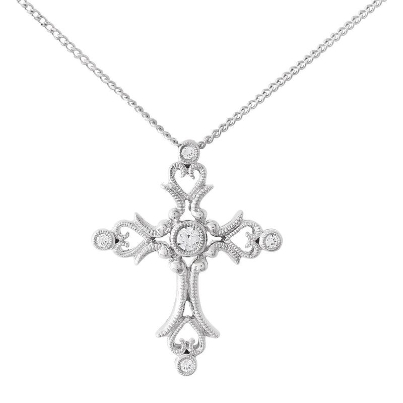 Round Diamonds Cross Pendant