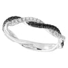 Round Cut Black and White Diamond Infinity Eternity Band