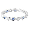 Bezel Set Round Sapphire and Diamond Eternity Band