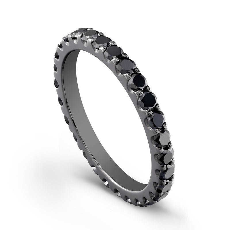 Black Diamond Rhodium Plated Eternity Band