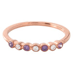 Bezel Set Amethyst and Diamond Fashion Band