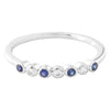 Bezel Set Sapphire and Diamond Fashion Band