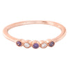 Bezel Set Amethyst and Diamond Fashion Band with Milgrain