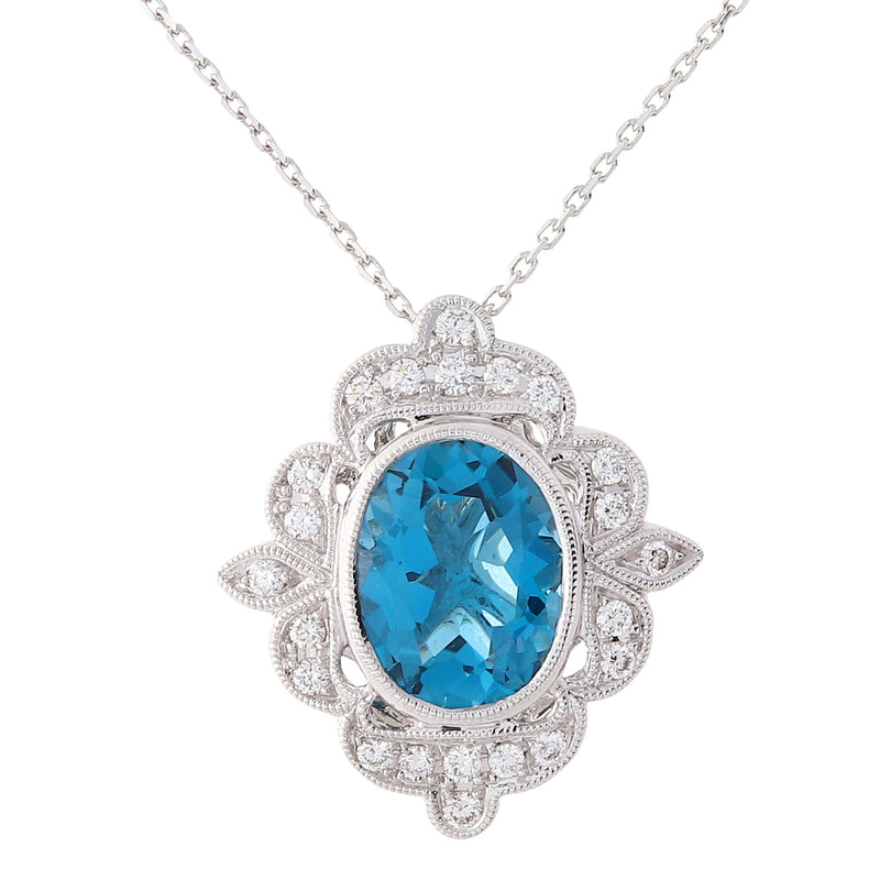 Bezel Set Blue Topaz North Star Pendant