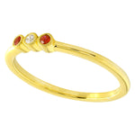 Bezel Set Ruby and Diamond Fashion Band with Milgrain