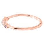 Bezel Set Amethyst and Diamond Fashion Band with Milgrain