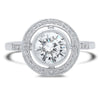 6.5mm Round Diamond Halo Engagement Semi-Mount