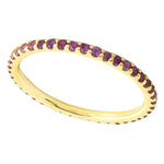 Round Cut Amethyst Eternity Band