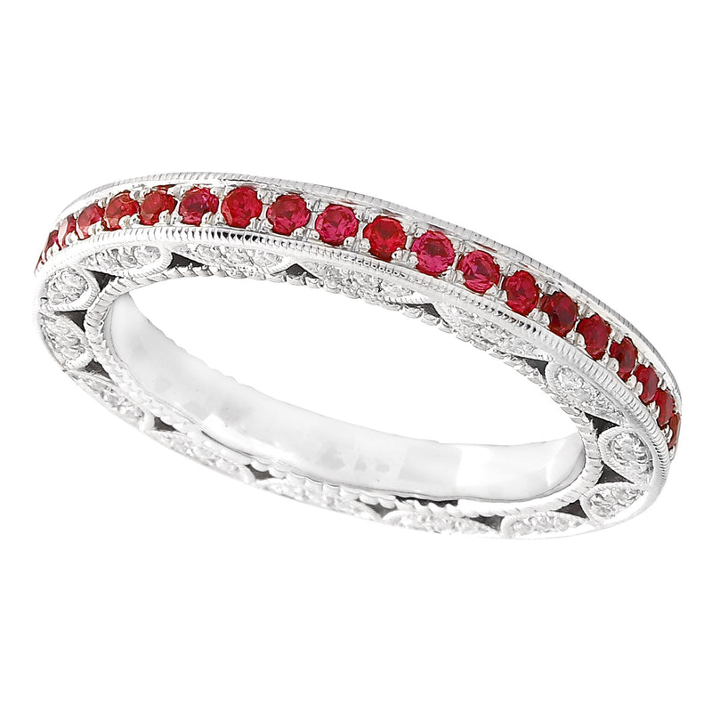 Ruby and Diamonds Eternity Band