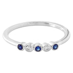 Bezel Set Sapphire and Diamond Fashion Band