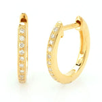 Round Cut Diamond Huggie Earrings