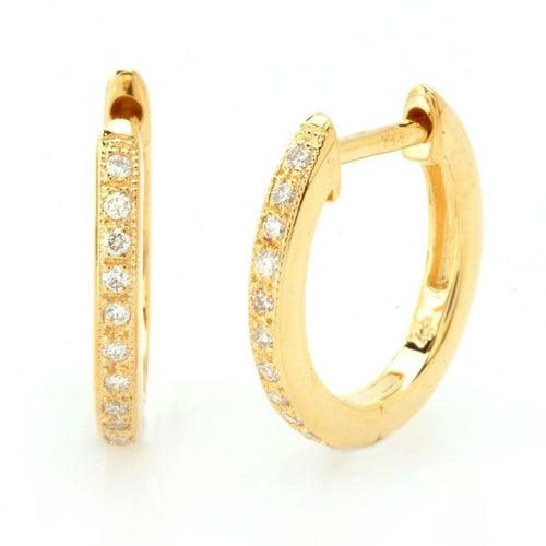 Round Cut Diamond Huggie Earrings