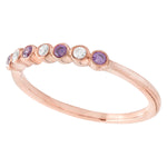 Bezel Set Amethyst and Diamond Fashion Band