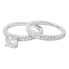 Peg Head Diamond Engagement Semi-Mount with Matching Band